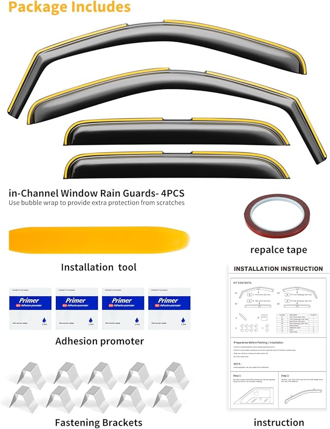 in-Channel Window Rain Guards Fit