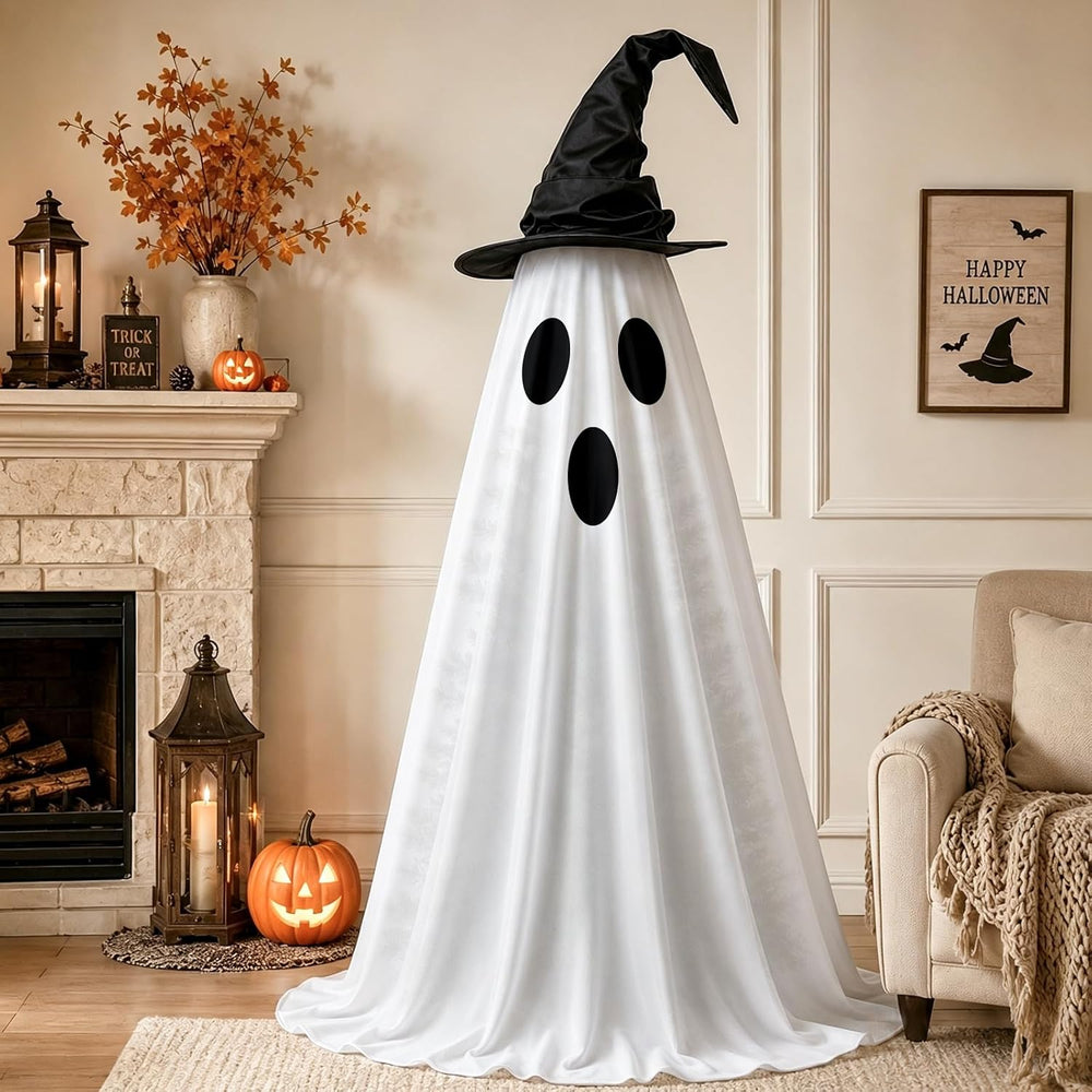 Halloween Ghost Tree Decorations Ghost Tree Cover with Witch Hat