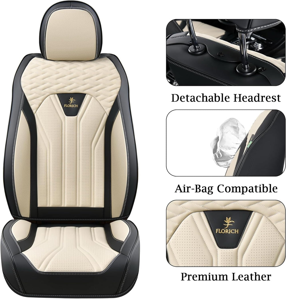 FLORICH Leather Seat Covers, Seat Covers Full Set, Car Seat Protectors 5 Seat...