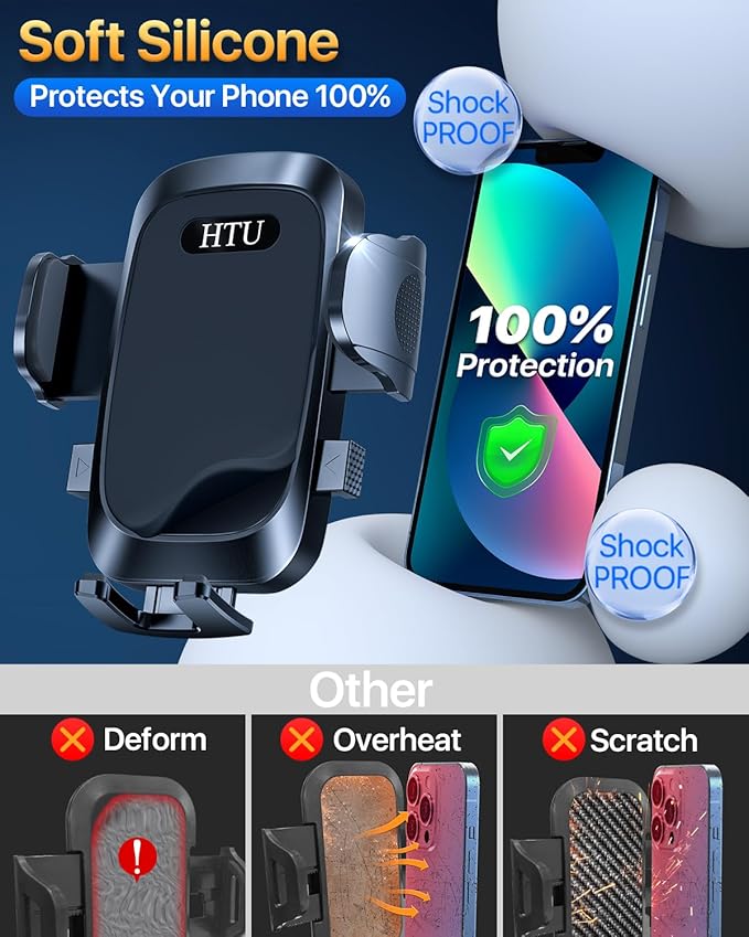 HTU 2025 Best Car Phone Holder 【Ultimate 5-in-1 & Upgraded 100+LBS Strongest
