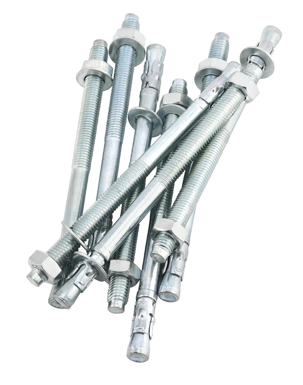 QWORK Concrete Wedge Anchors 1/2" x 7", 25 Pcs Solid Concrete Expan...
