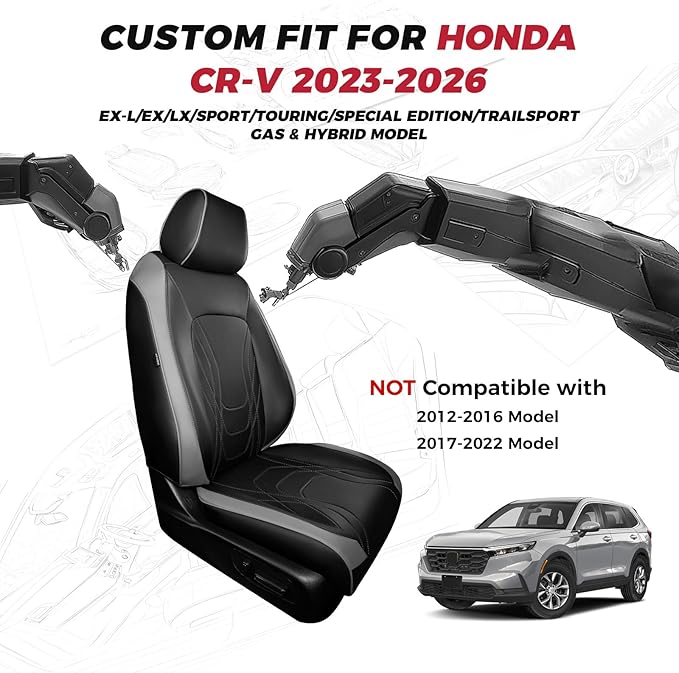 FREESOO Seat Covers for Honda CRV, Custom Fit Car Seat Covers for CRV LX EX
