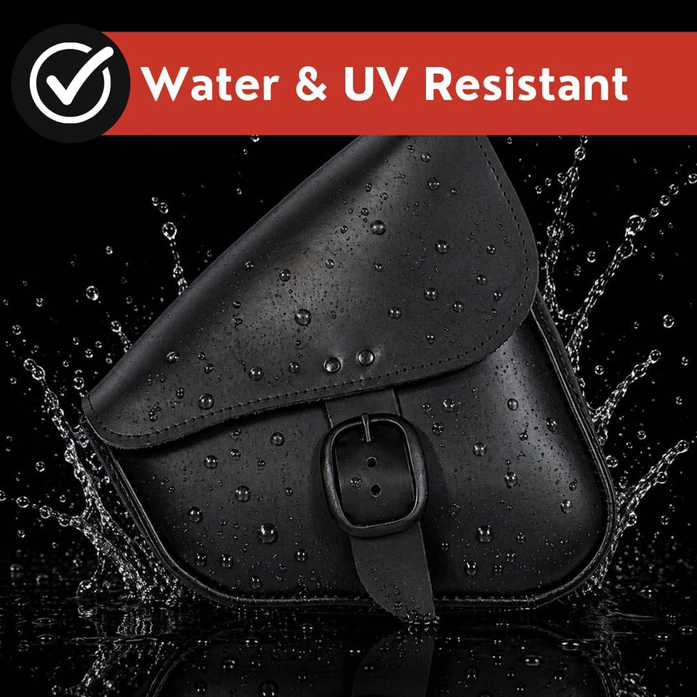 Black Leather Motorcycle Swingarm Bag For Sportsters/Dual Shock Models - Matt...