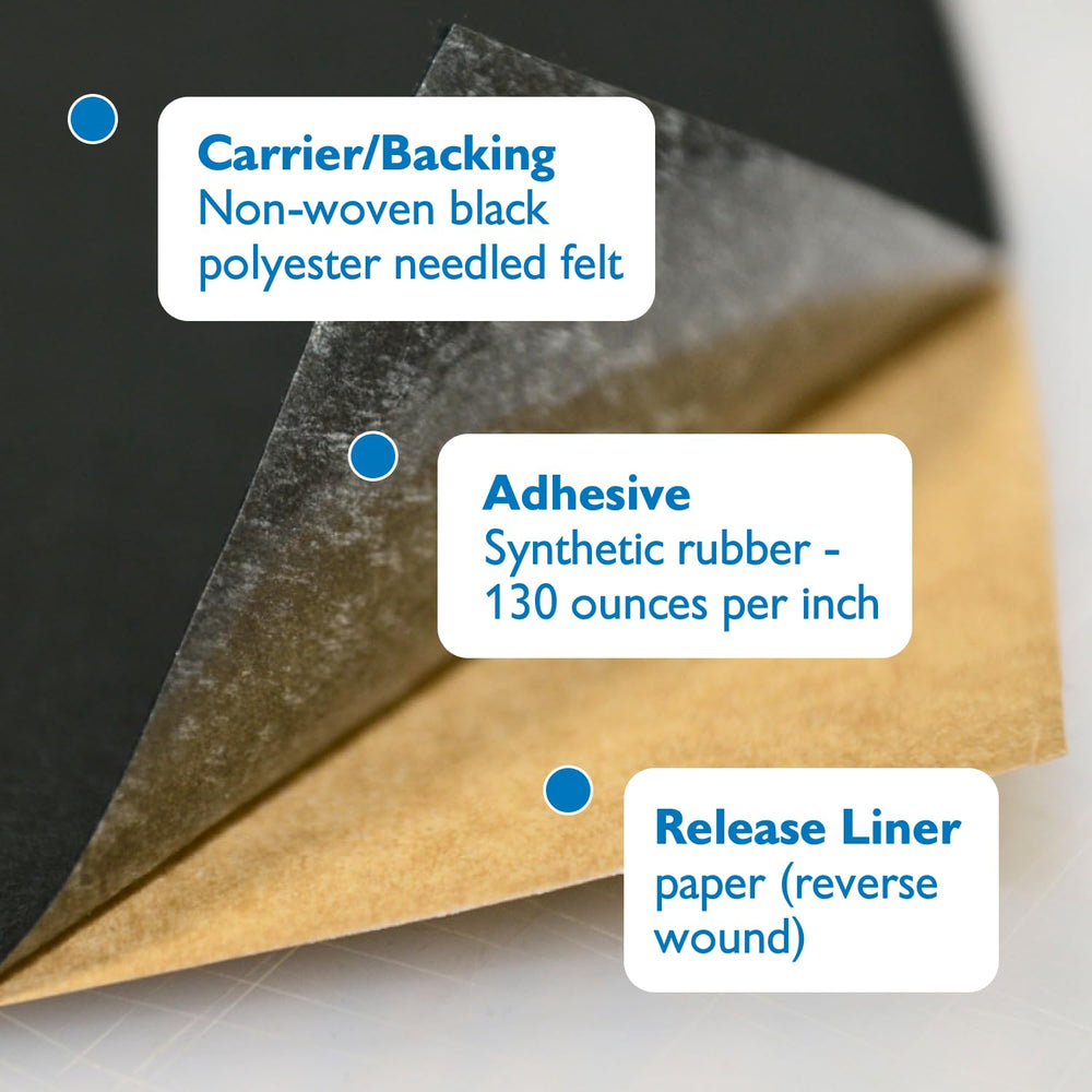 FindTape Polyester 3mm Felt Tape – 2 in. x 50 ft. Felt Strips with Adhesive B...