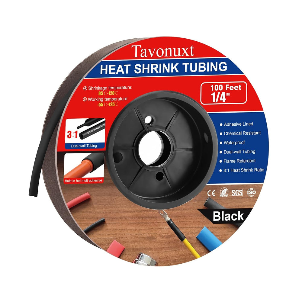 1/4" 100ft 3:1 Heat Shrink Tubing with Adhesive Lining - Marine Grade, I...