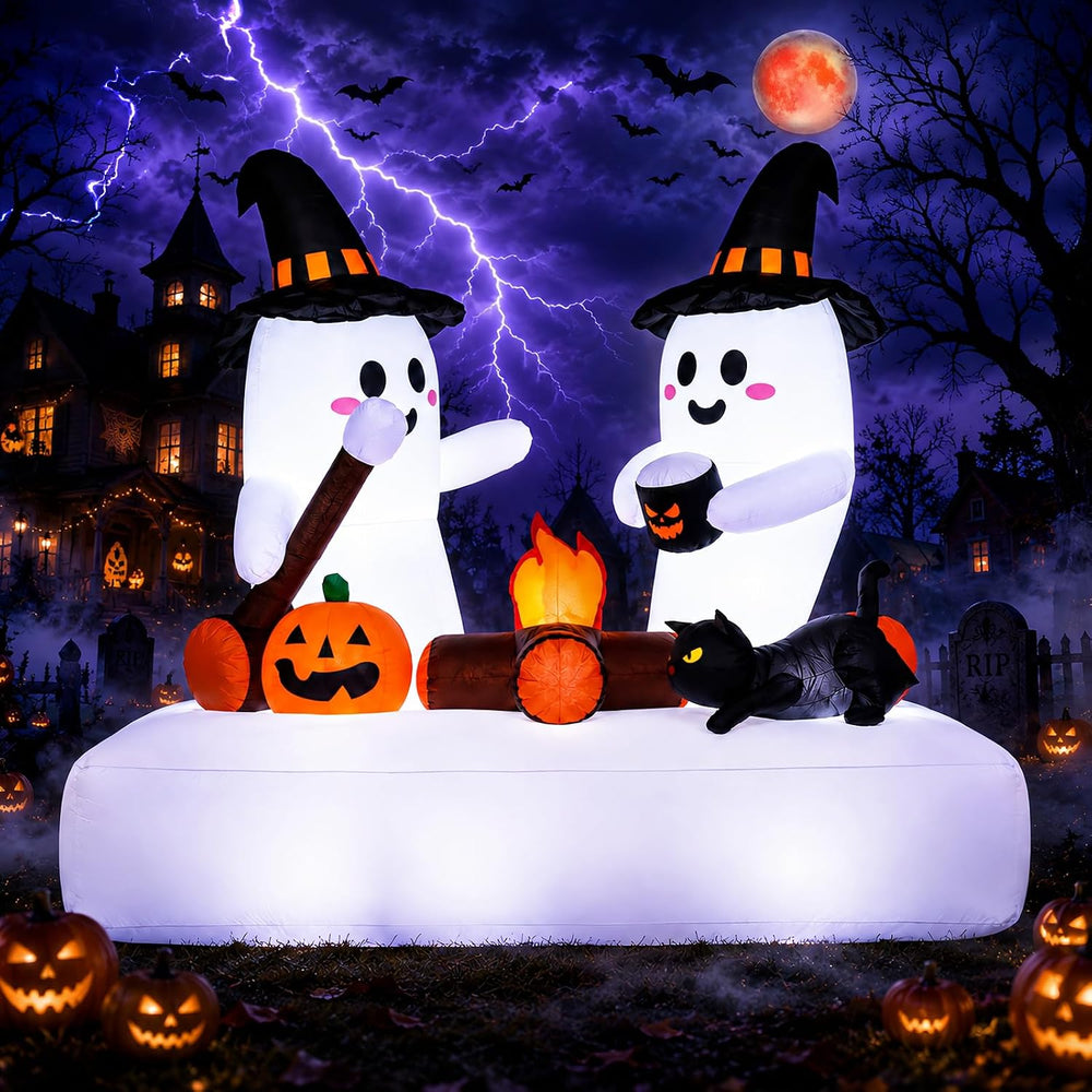 Halloween Inflatables Outdoor Decorations, 5.5FT Blow Up Yard Decorations Twi...