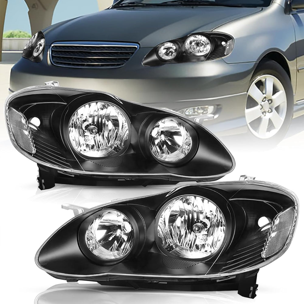 TUSDAR Headlight Assembly Replacement for Toyota Corolla 2003 2004 2005 2006 ...