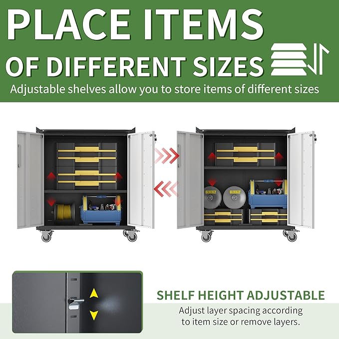 Metal Tool Cabinet, Garage Storage Cabinet System, Wall Cabinet & Locking