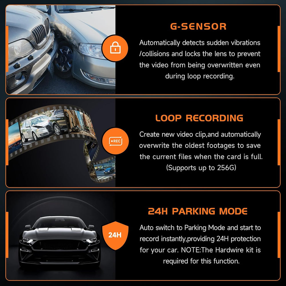 Veement V200Pro 2.5K WiFi Dash Cam with 1.47-Inch IPS Screen
