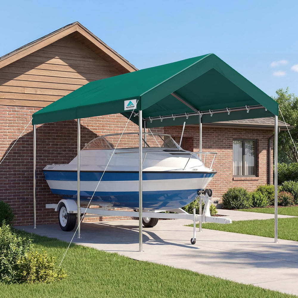 ADVANCE OUTDOOR 10x15 ft Heavy Duty Carport Potable Car Canopy Garage Party T...