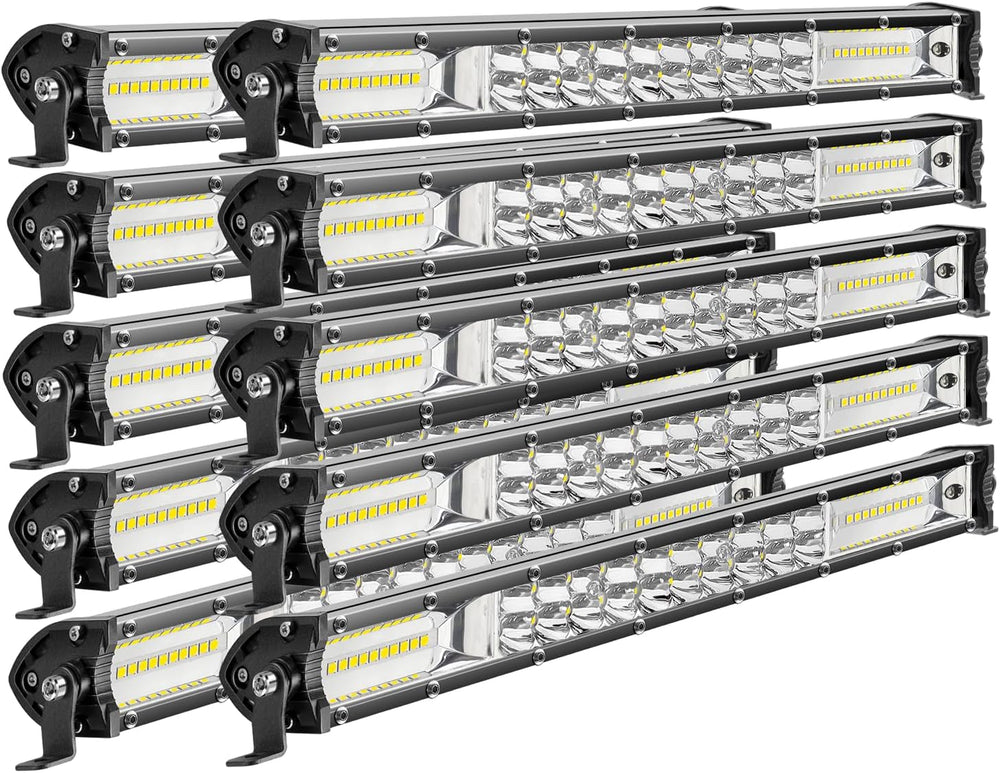 Slim LED Light Bar for Truck - MUVKQC 13 Inch 120W 10000lm Double Row Light B...