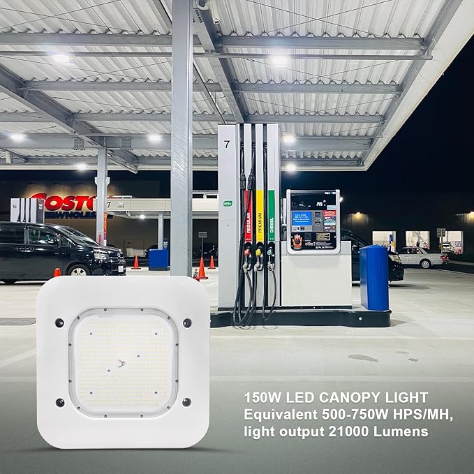 OSTEK 2 Pack LED Gas Station Canopy Light, 150W Carport Ceiling Light 5700K