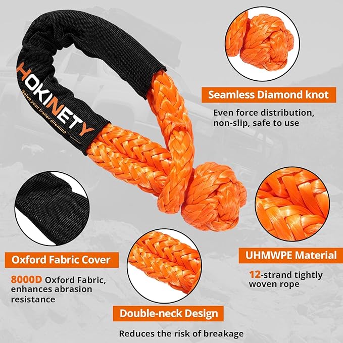 Kinetic Recovery Tow Rope: 1.26" x 30ft 55000LBS Snatch Strap