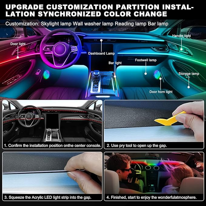 Dreamcolor Acrylic Interior Car LED Strip Light
