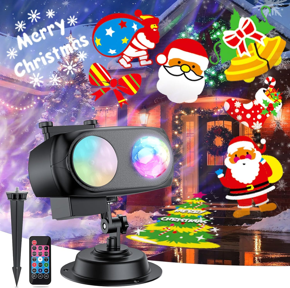 Halloween Christmas Outdoor Projector Lights with 14 HD Replaceable Slides wi...