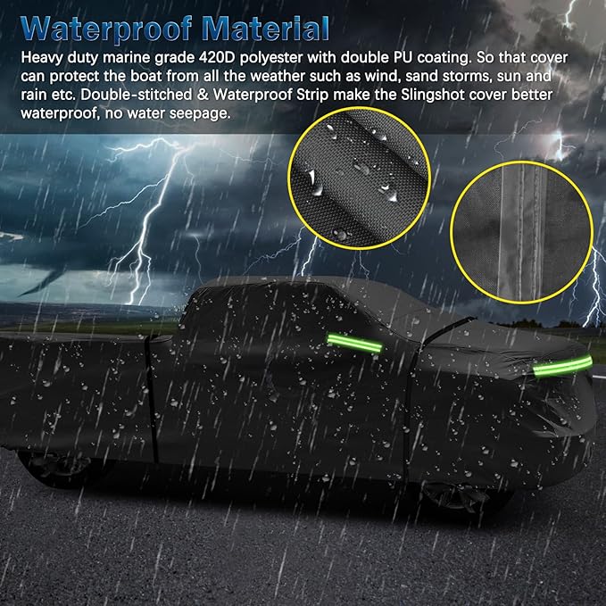 Truck Cover for Chevy Silverado Crew Cab Long Bed 8.3ft Heavy Duty Waterproof