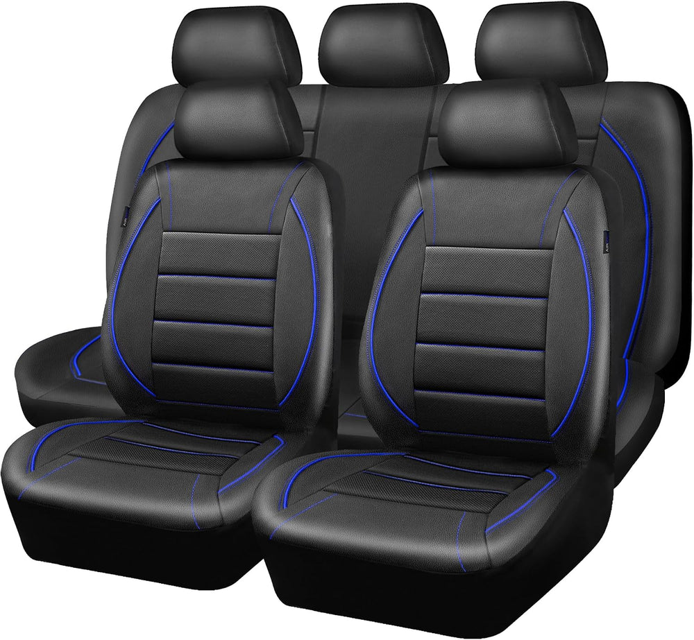 CAR PASS Universal FIT Piping Leather Car Seat Cover, for suvs,Van,Trucks,Air...