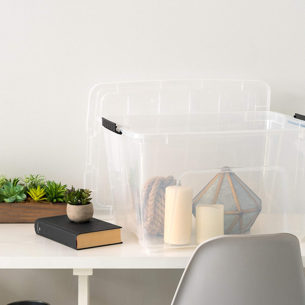 IRIS USA 6-Pack 54 Quart Storage Bins with Lids, Clear