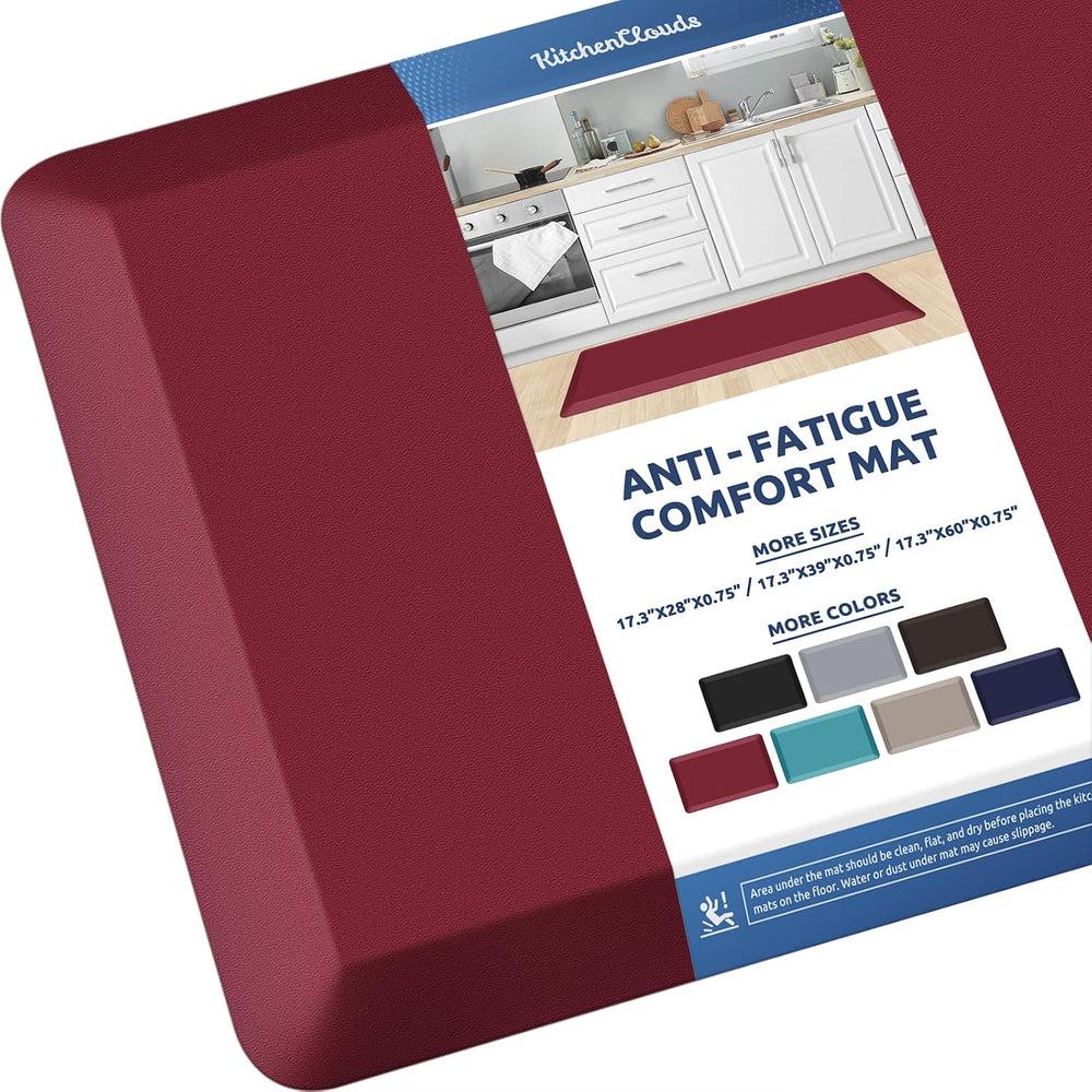 KitchenClouds Kitchen Mat Cushioned Anti Fatigue Kitchen Rug 0.8inch Waterproof