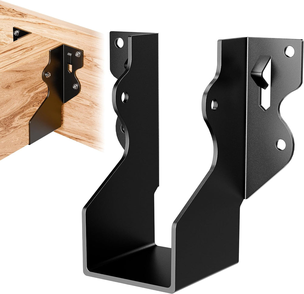 50 Pcs 2x4 Joist Hangers Black,18 Gauge Face Mount Joist Hangers 2x4 Deck, Ra...