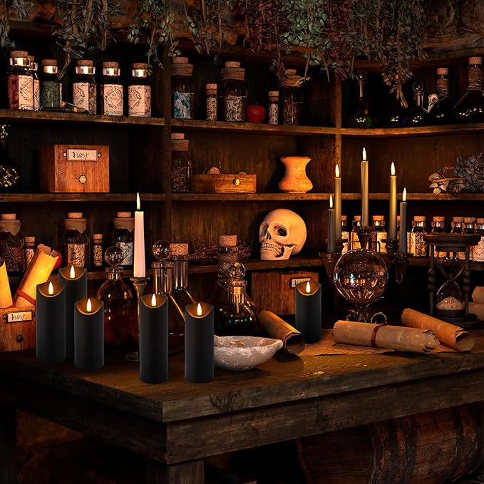 24 Pack Halloween Decoration Flickering Flameless Candles, Battery Operated L...