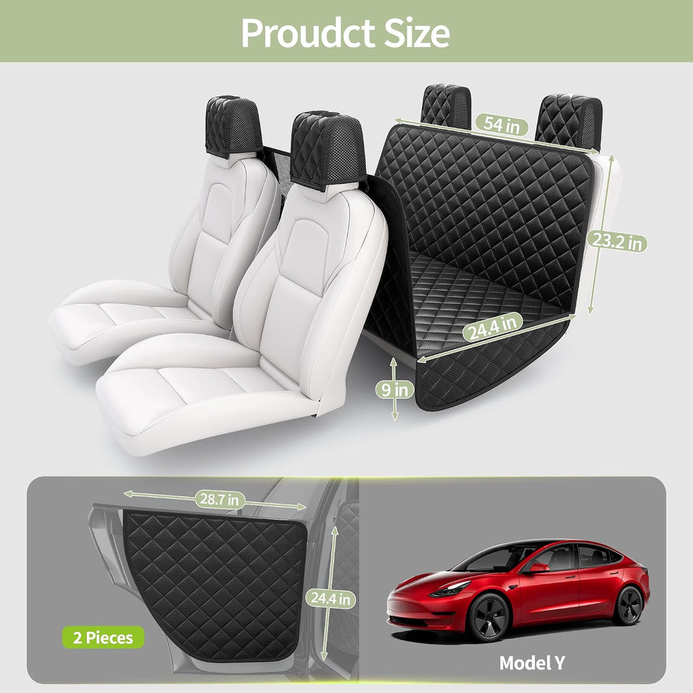 Dog Car Seat Cover for Tesla Model Y, Hard Bottom Back Seat Extender
