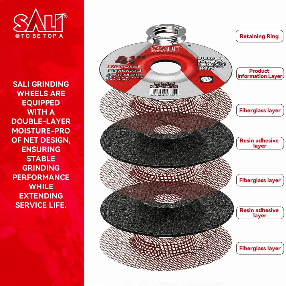 SALI 25 Pack 4-1/2 Inch Grinding Wheels for Angle Grinder, Aluminum Oxide Gri...