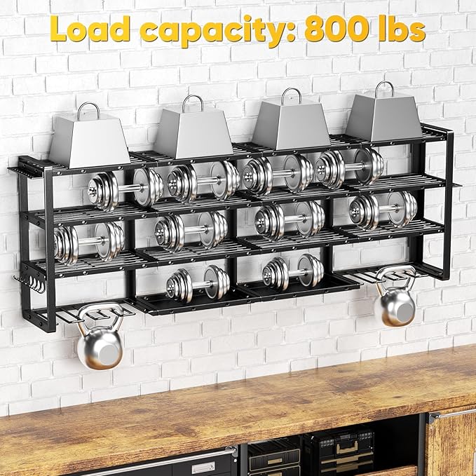 64”W Power Tool Organizer Wall Mount, Heavy Duty 8-Drill Cordless Drill Holder