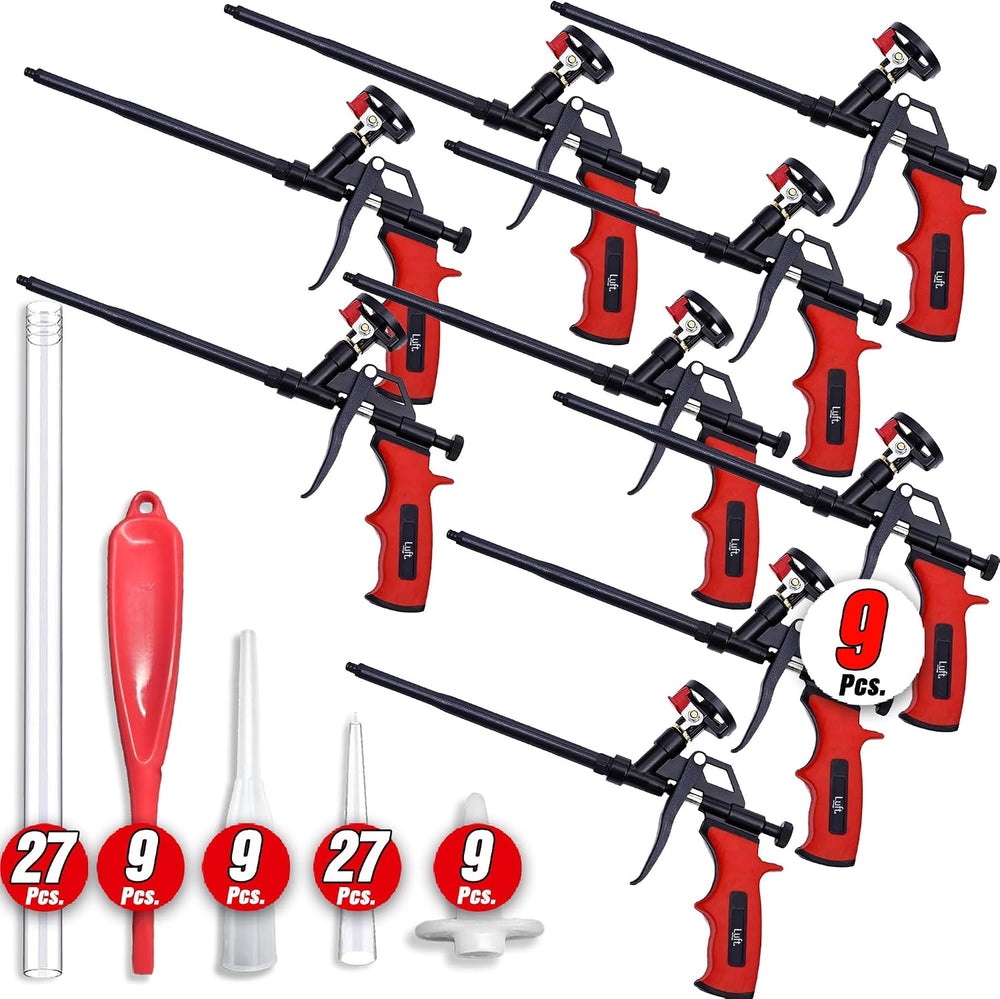 Professional Expanding Foam Spray Gun, 9 Insulation Guns + 81 Extenders