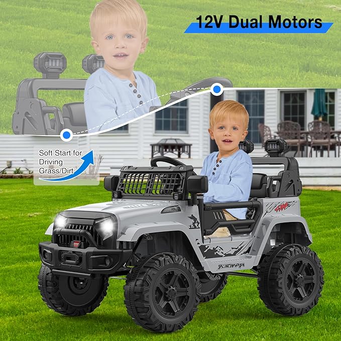 12V Kids Electric Ride On Truck Car w/Parent Remote Control, Spring Suspension