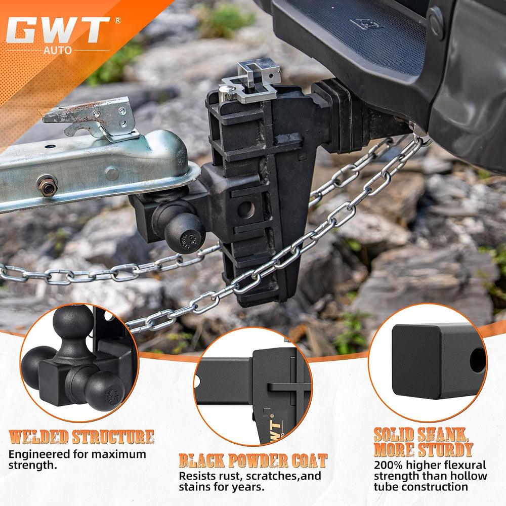 GWTAUTO Adjustable Trailer Hitch, Tri-Ball (1-7/8" x 2" x 2-5/16&qu...