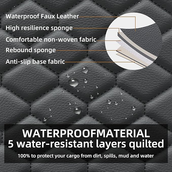 Elantrip Car Seat Cover Full Set Leather Car Seat Protector Universal fit