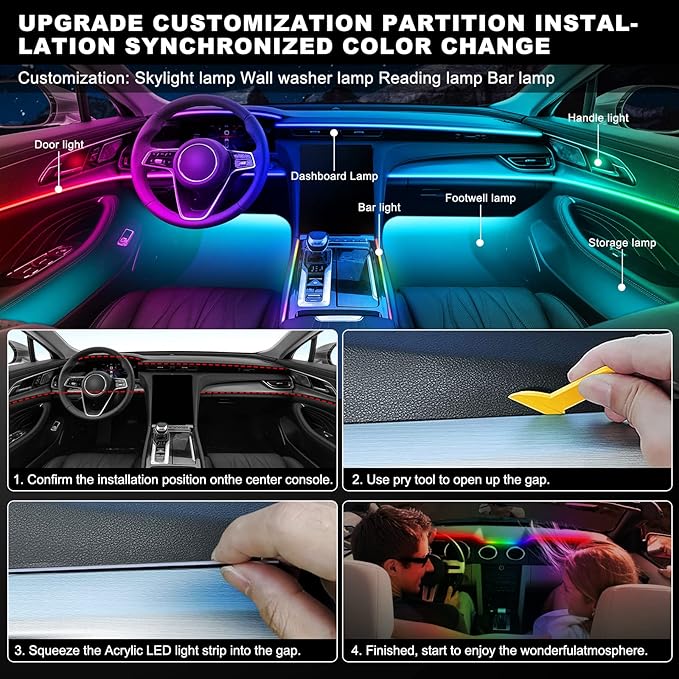 Dreamcolor Acrylic Interior Car LED Strip Light
