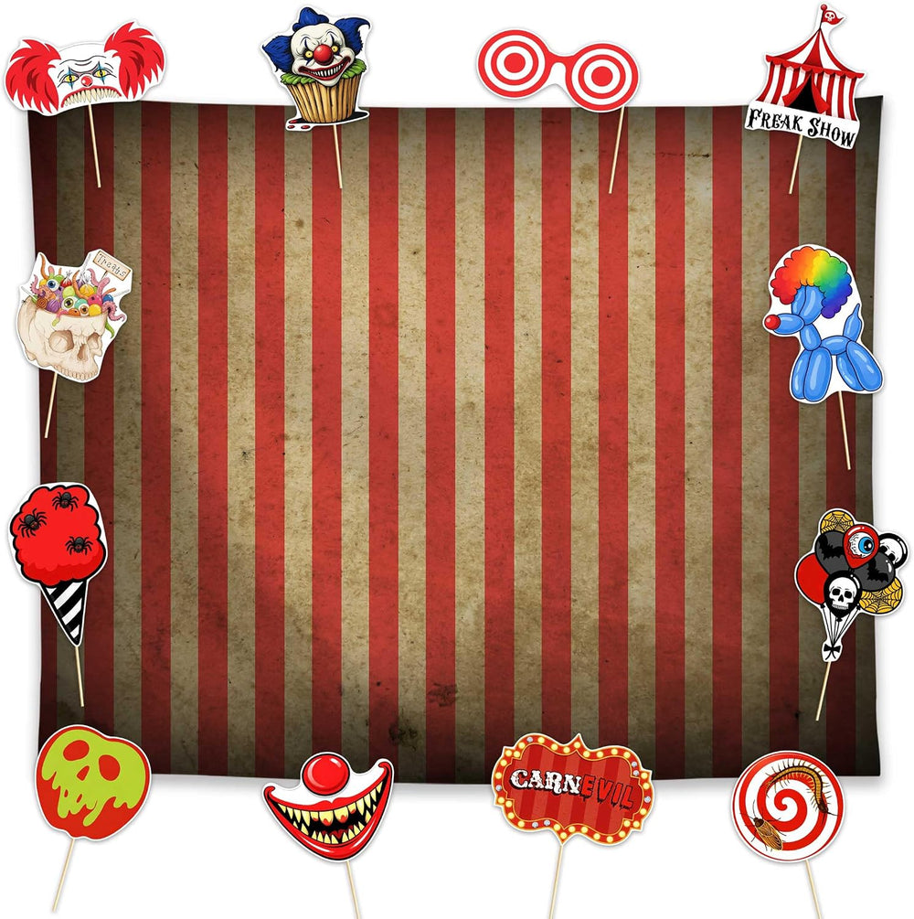 Allenjoy 118" x 95" Halloween Carnival Photography Backdrop with Ph...