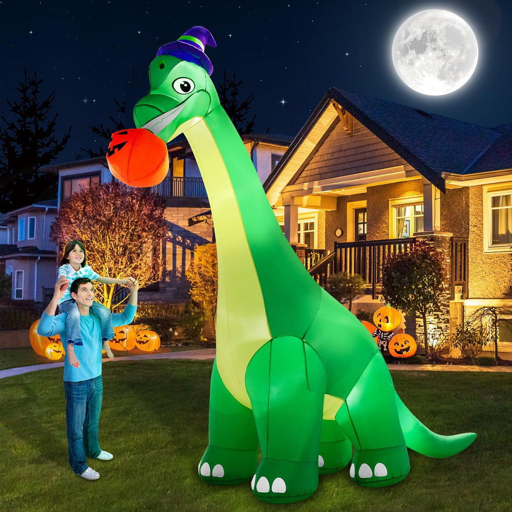 zukakii 13Ft Giant Halloween Dinosaur Inflatable Decorations, Bite Large Pump...