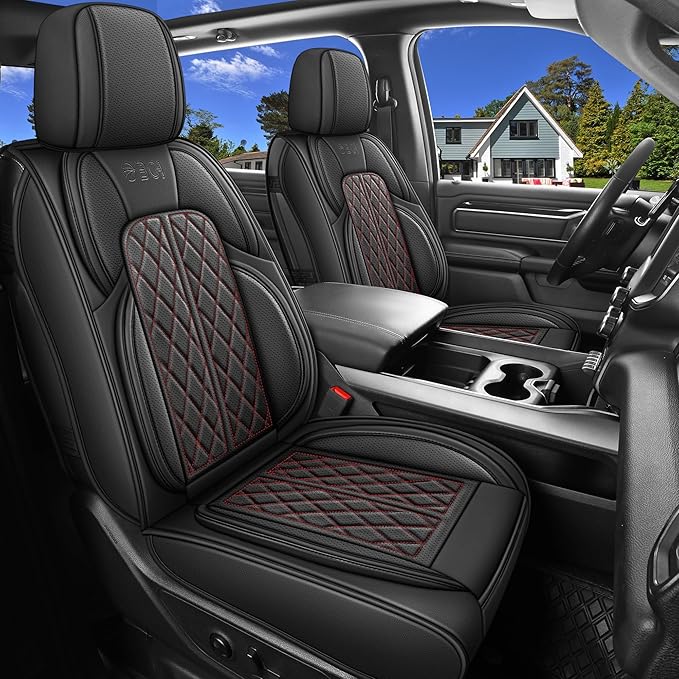 Car Seat Cover Custom Fit for Dodge Ram 1500 2500 3500 2002-2025 Faux Leather