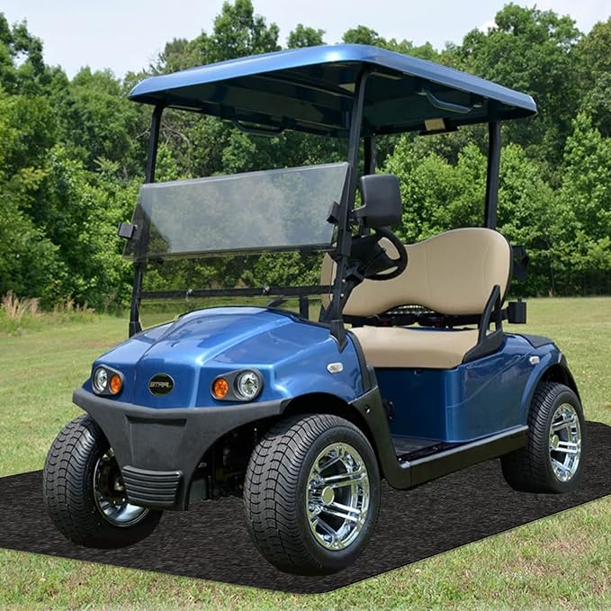 Golf Cart Parking Mat 4.9 ft × 9.1 ft Garage Floor Mat Oil Absorbent Waterproof