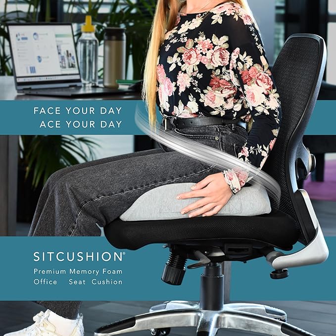 Pressure Relief Seat Cushion for Tailbone Pain – X Large Office Chair Cushion
