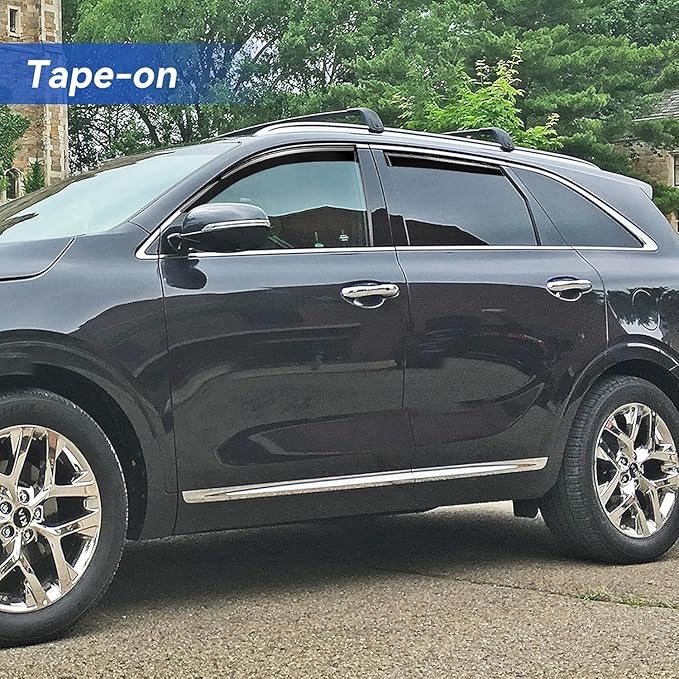 Window Visors Rain Guards for 2016 2017 2018 2019 2020 Kia Sorento, Out-Channel