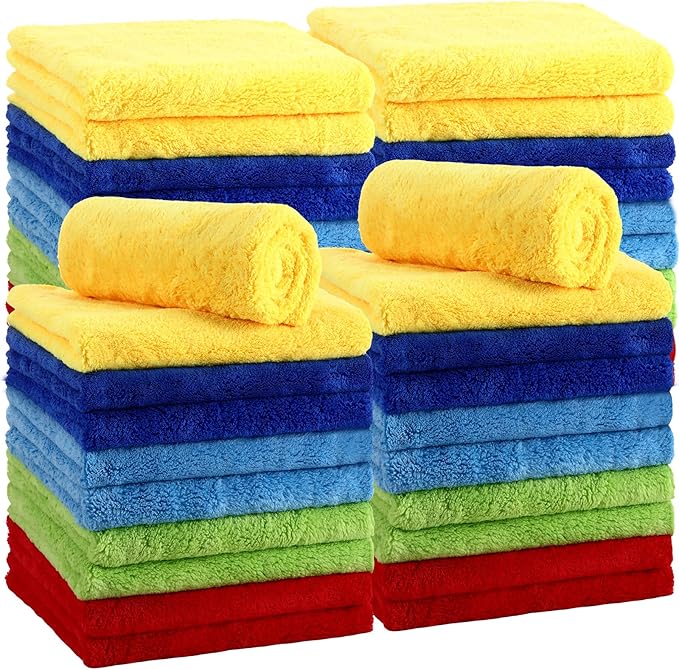 Shimeyao 30 Pcs Edgeless Microfiber Plush Towels