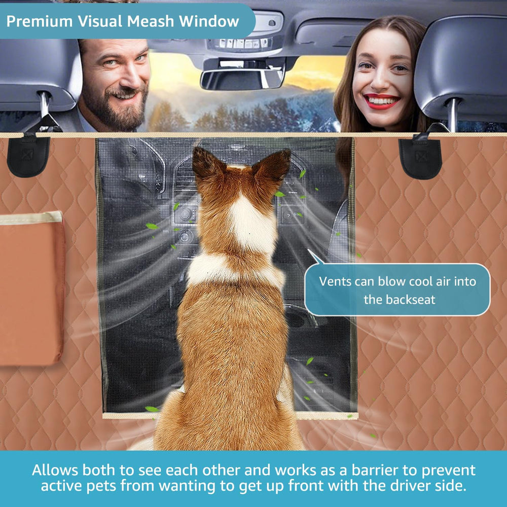 Lassie Dog Car Seat Covers for Back Seat with 2 Seat Belts, Universal Fit