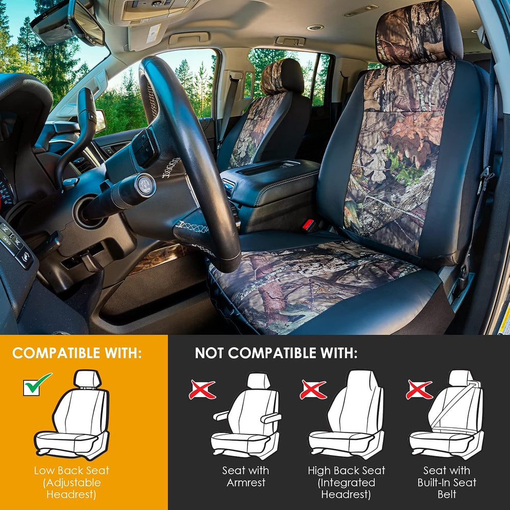 LPI Truck Mossy Oak Camo Heavy Duty Front Seat Covers 2PCS, for Pickup/SUV