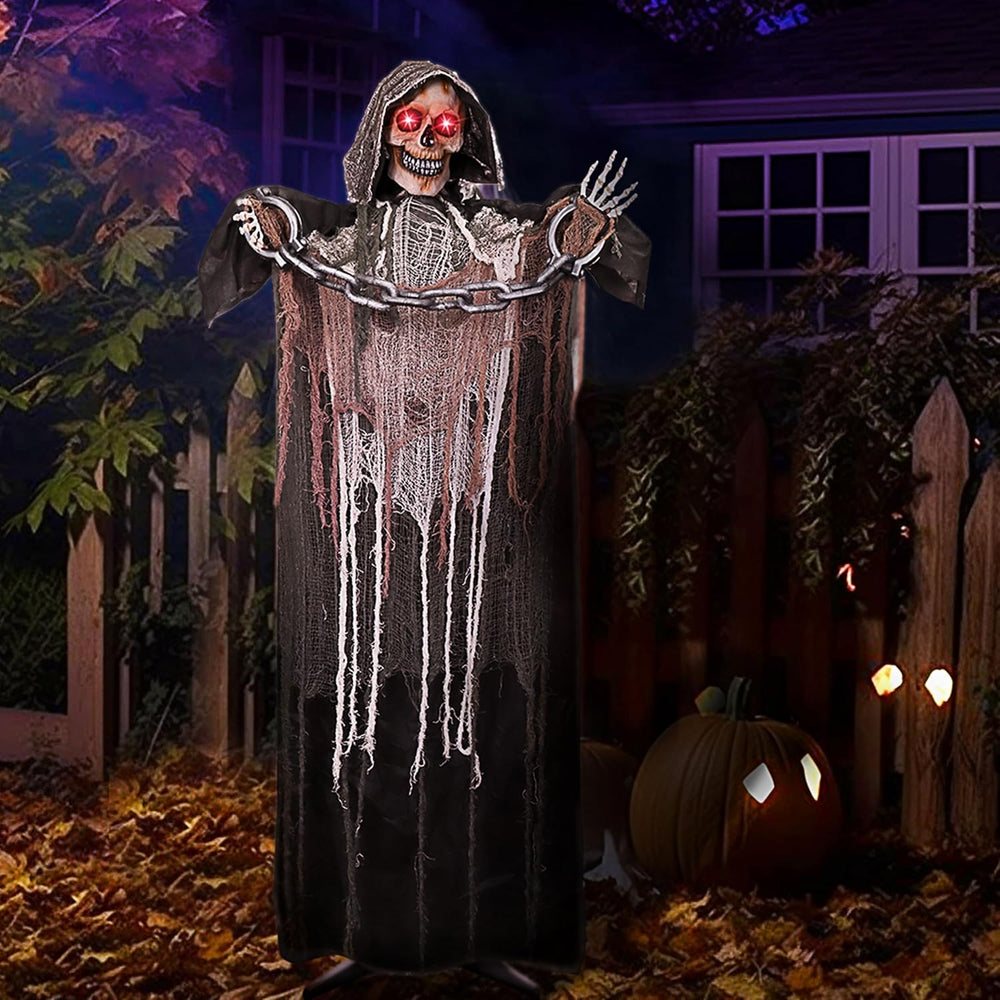 JOYIN Halloween Decorations Outdoor Life Size Animatronics Grim Reaper with C...