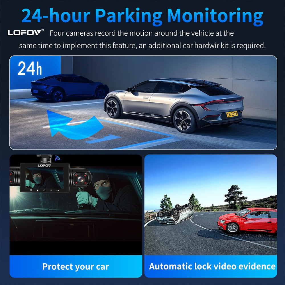 4 Channel Dash Cam 360° View 5G WiFi & APP Control, LOFOV 2K Front and Re...