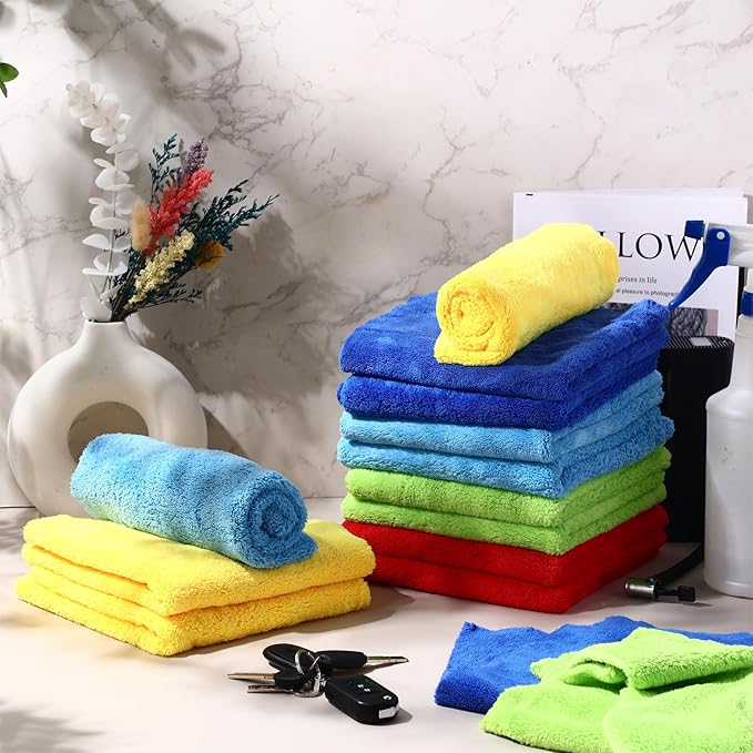 Shimeyao 30 Pcs Edgeless Microfiber Plush Towels