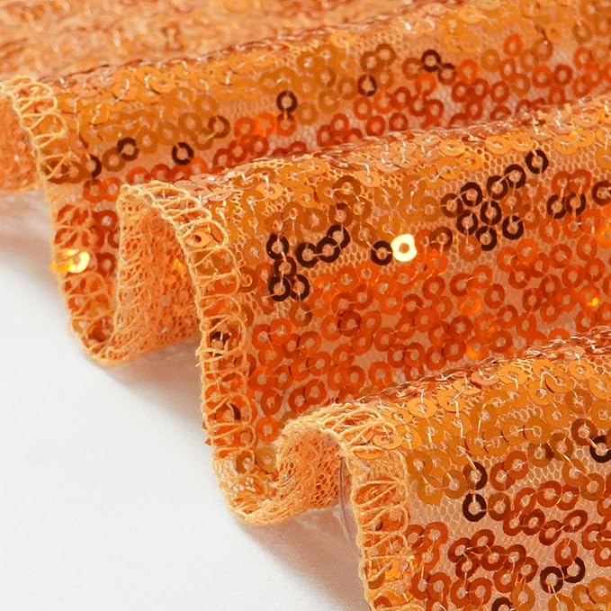 Eternal Beauty Orange Sequin Backdrop, 10x10 Ft Halloween Glitter Background ...