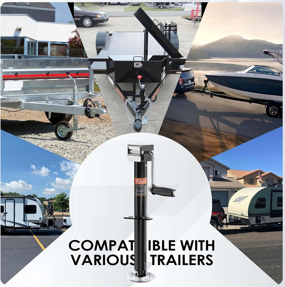 YOMILINK 5000 lbs A-Frame Trailer Jack, 15" Lift, Adjustable 5-Level Dro...