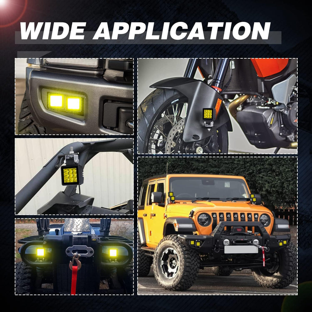 2 Inch 54W Amber LED Pods Spot Fog Lights Off Road LED Cubes Light