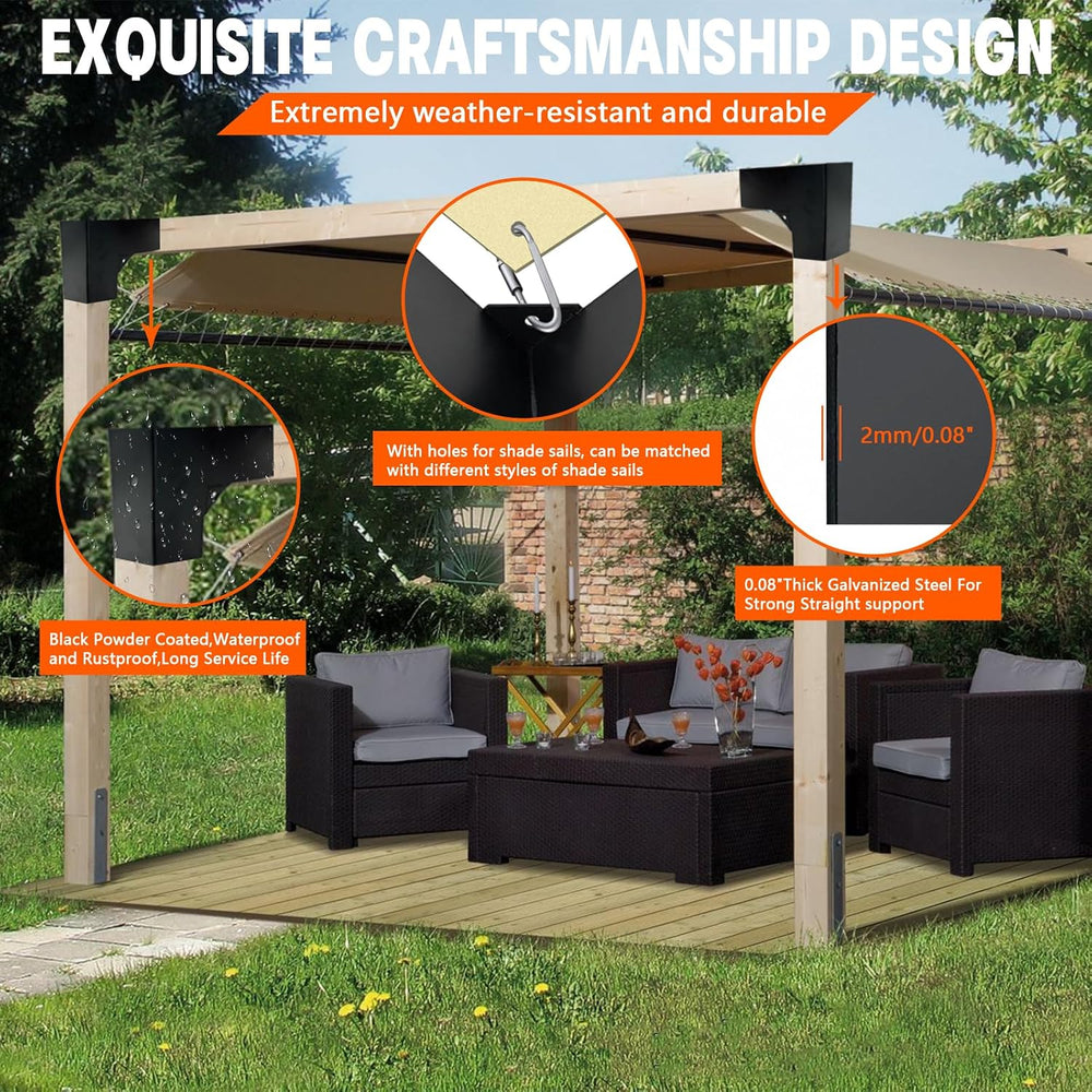 Pergola DIY Bracket Kits,2-Way L Shaped Corner Brackets for 4" x 4"...