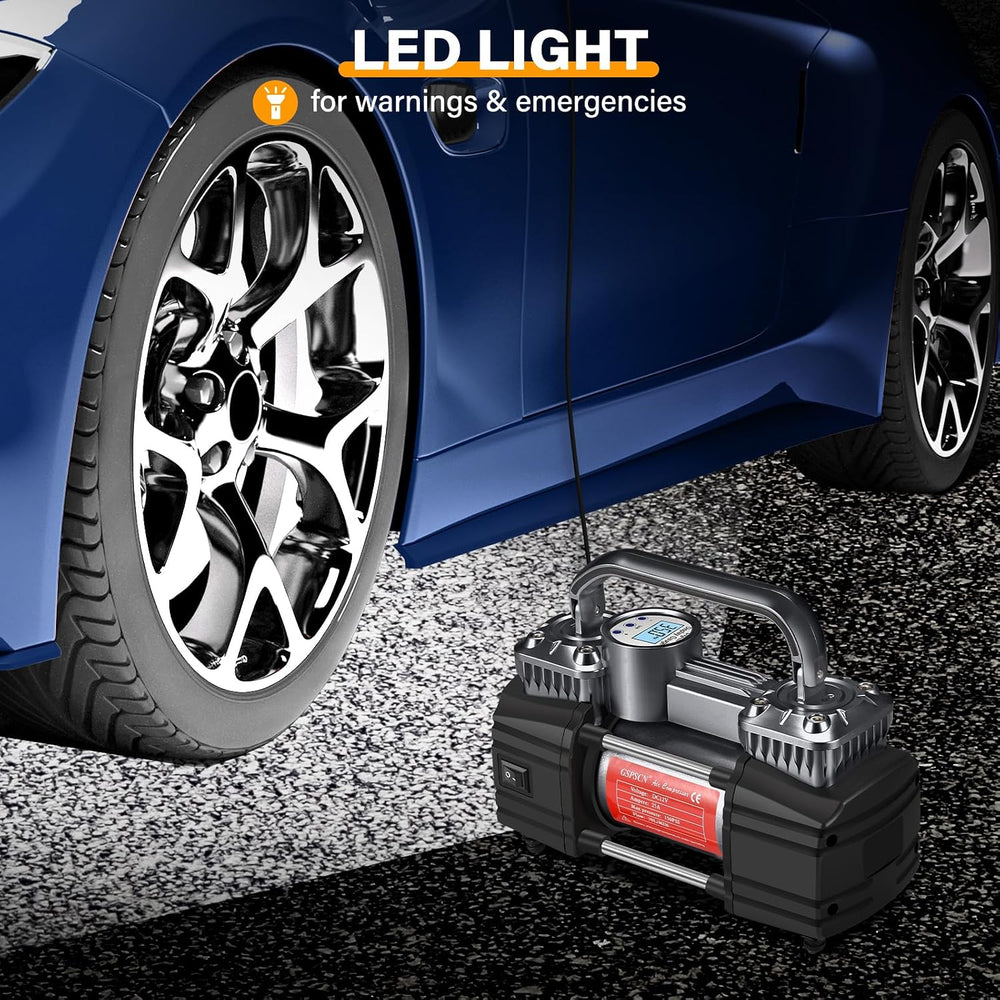 GSPSCN Heavy Duty Digital Tire Inflator 12V Portable Air Compressor Pump